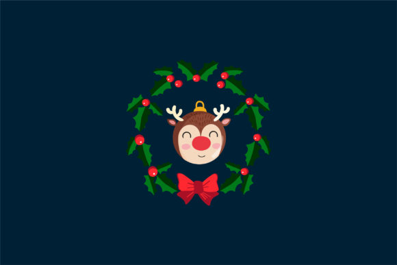 Christmas Badges Wreath Circle Decoratio Illustrations