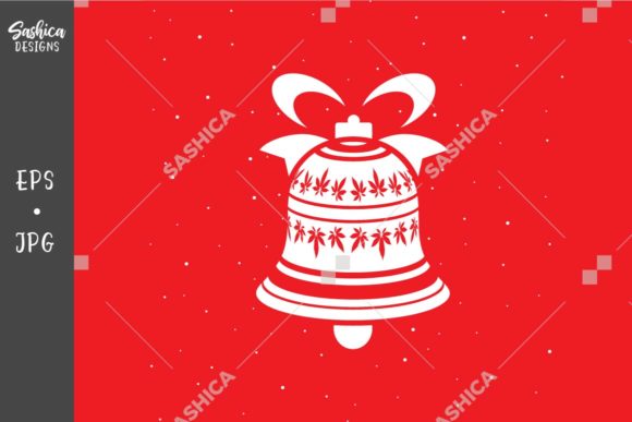 Christmas Bell with Marijuana Leaves Illustrations