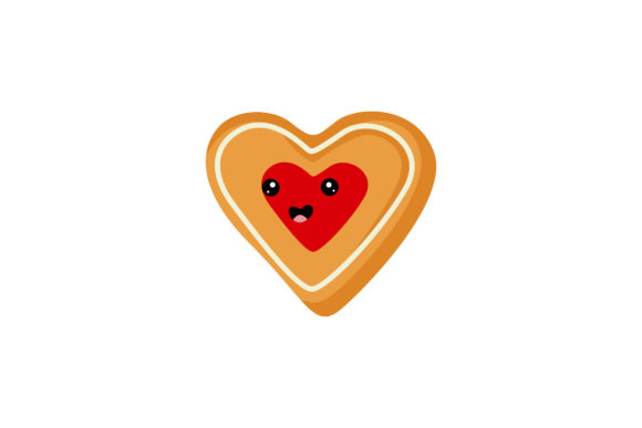Christmas Heart Cookie Kawaii Illustrations