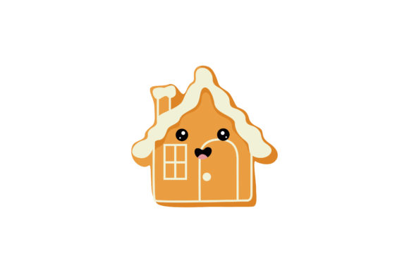 Christmas House Cookie Kawaii Design Illustrations