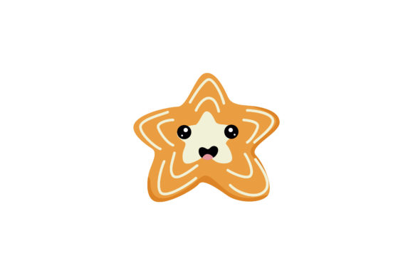 Christmas Star Cookie Kawaii Illustrations