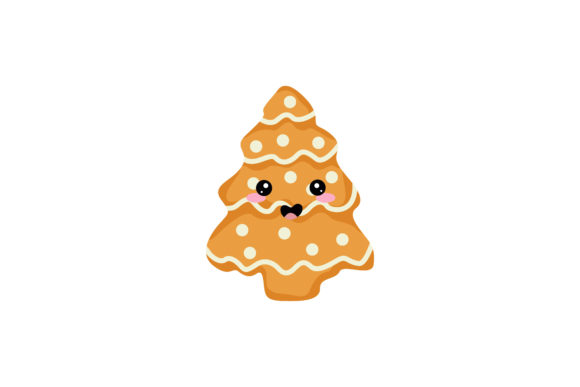 Christmas Tree Cookie Kawaii Design Illustrations