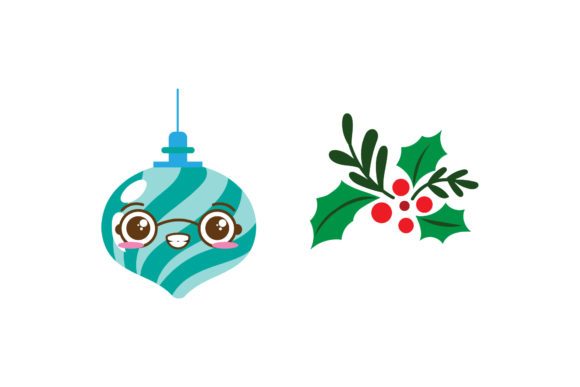 Christmas Vector Mistletoe Ornament Illustrations