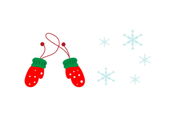 Christmas Vector Snow Gloves Illustrations