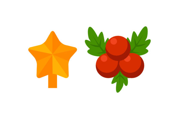 Christmas Vector Star Mistletoe Illustrations