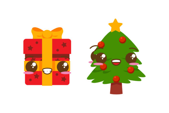 Christmas Vector Tree Gift Illustrations