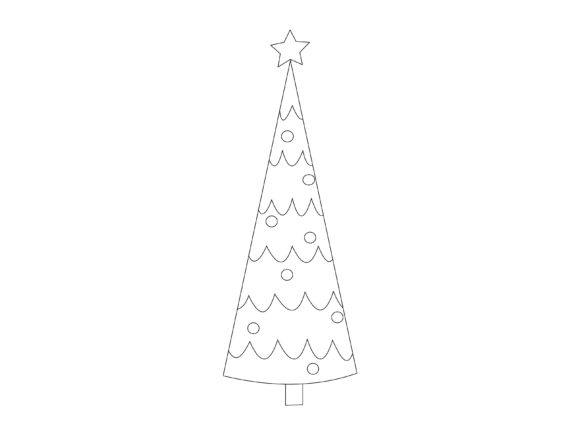 Line Art Christmas Tree Picture