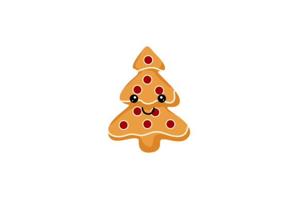 Pretty Christmas Tree Cookie Kawaii Illustrations
