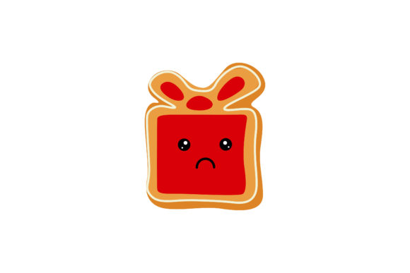 Red Christmas Gift Box Cookie Kawaii Illustrations